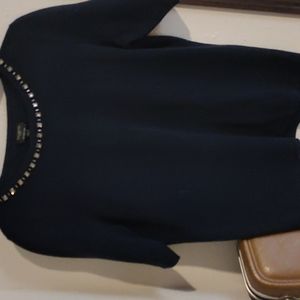 Talbot's Wool top with jewel neckline